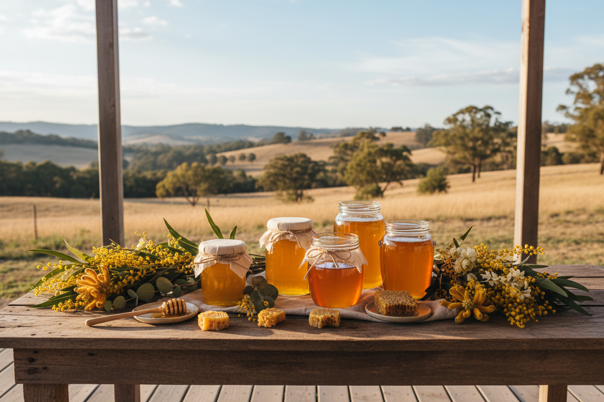 Rustic honey jars